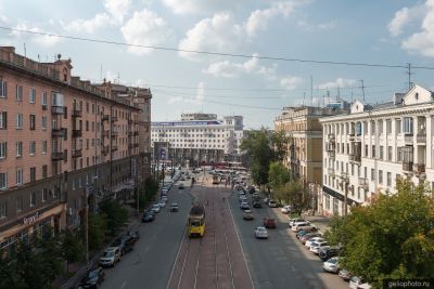 Улица Цвиллинга в Челябинске с высоты фото