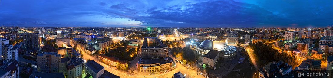 Панорама вечернего Новосибирска фото