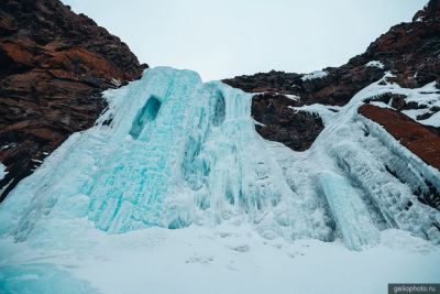 Ледяной водопад Красные камни фото