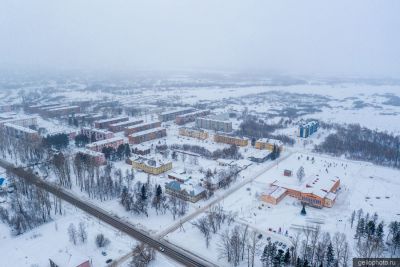 Центр Мысков с высоты фото
