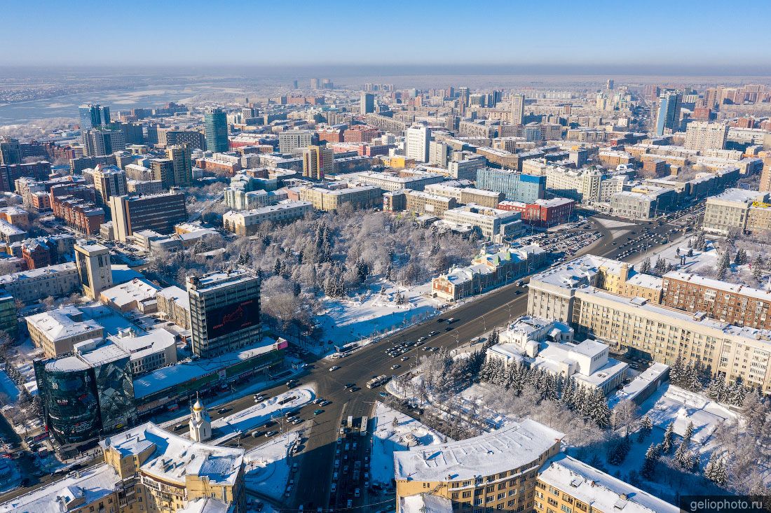 Центр Новосибирска зимой фото