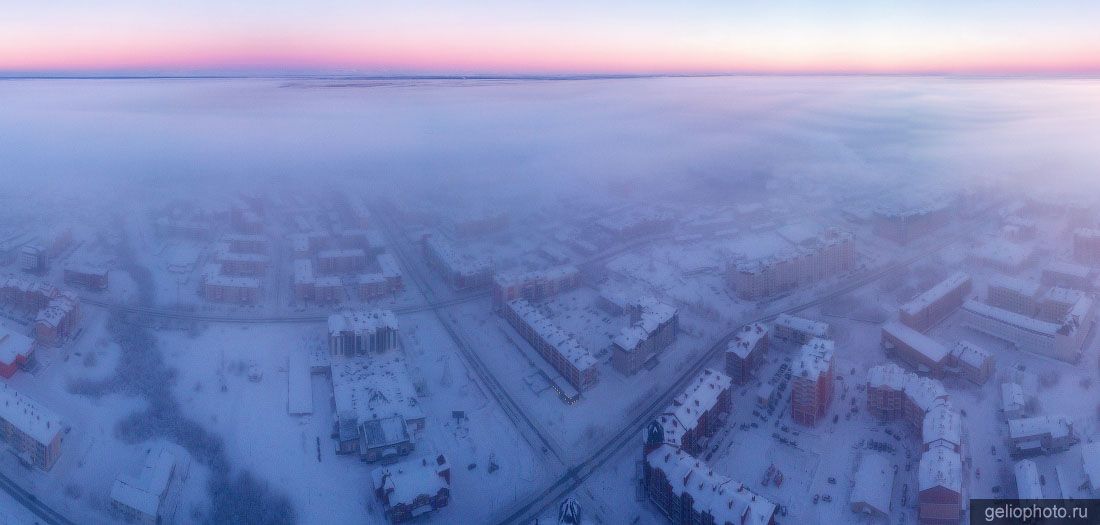 Морозный Салехард с высоты фото