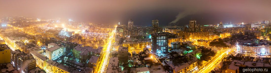 Панорама ночной Самары с высоты фото