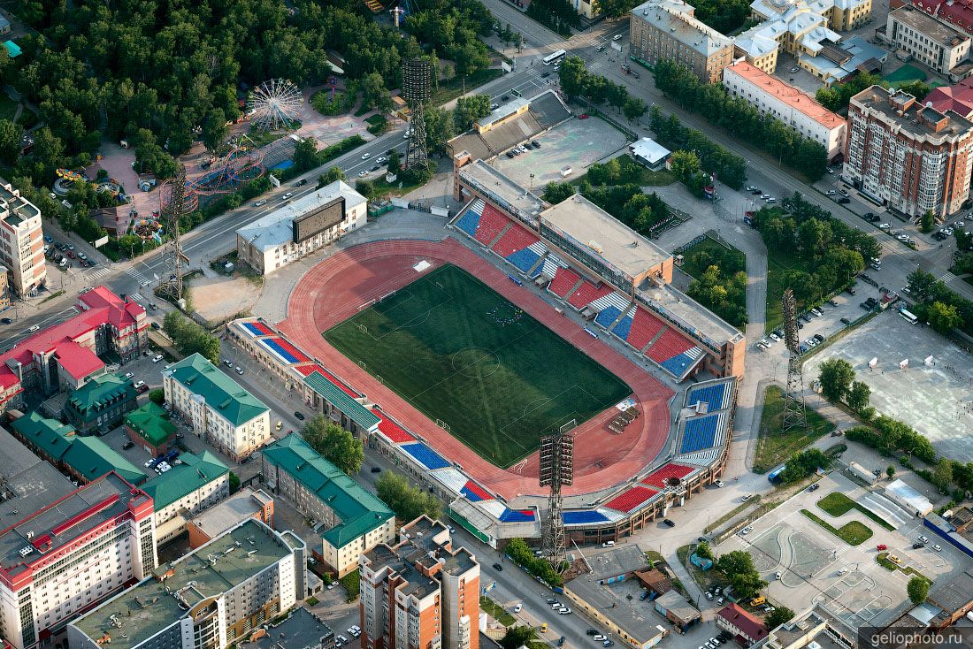 ​Стадион Спартак в Новосибирске с высоты фото