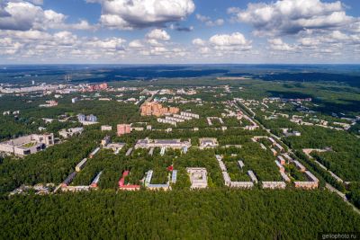 Новосибирский Академгородок с высоты птичьего полёта фото