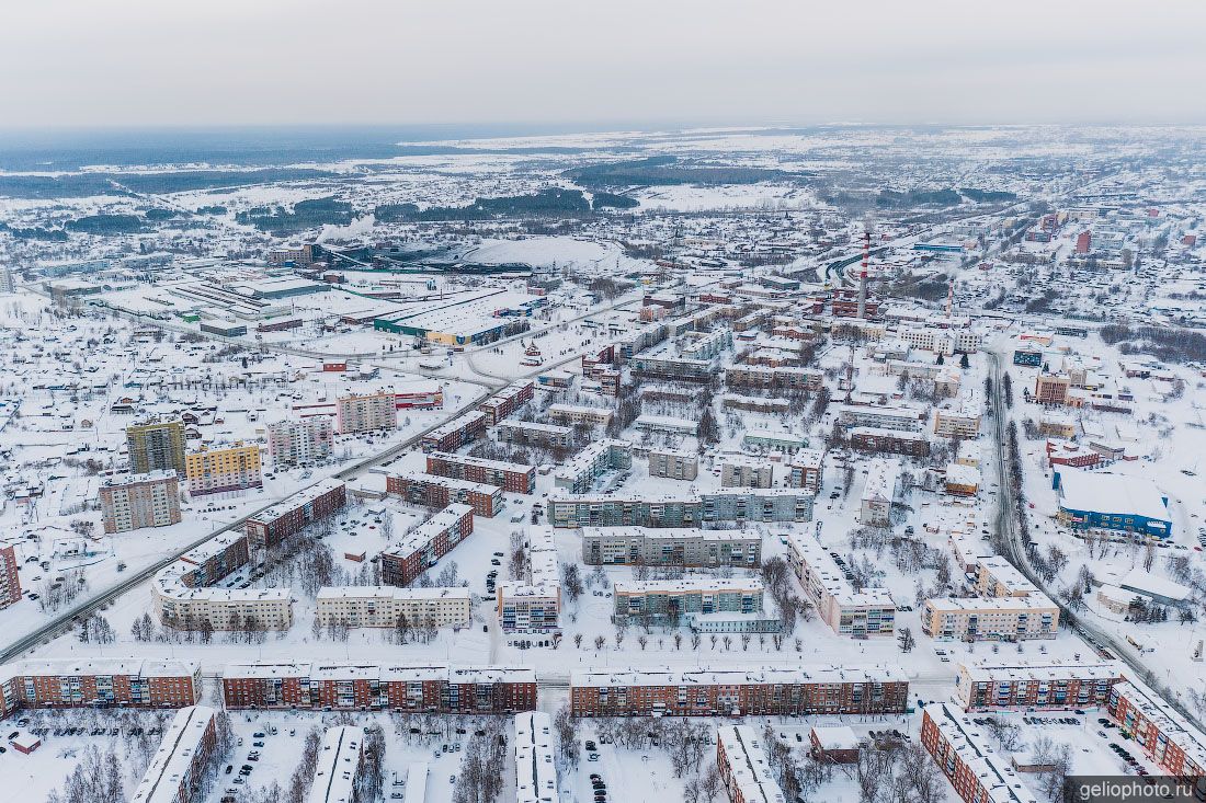 Анжеро-Судженск с высоты зимой фото