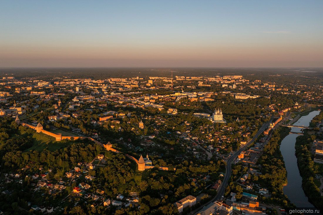 Смоленск с высоты на закате фото