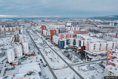 Советская улица в Братске с высоты фото