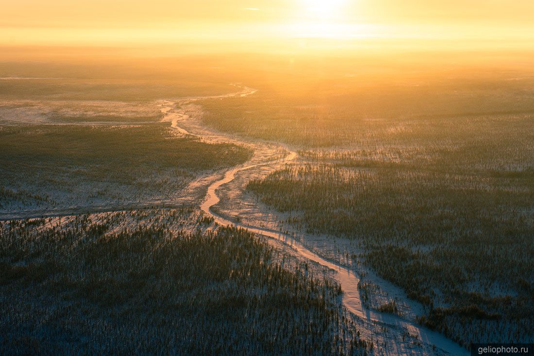 Эвенкия с высоты зимой фото